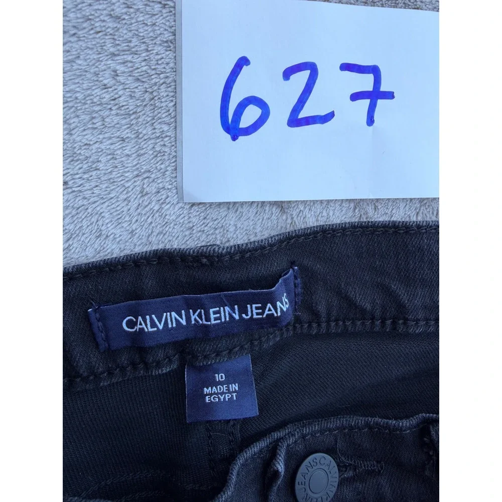 Calvin Klein Jeans Shorts Womens 10 Black Raw Hem High Rise Denim